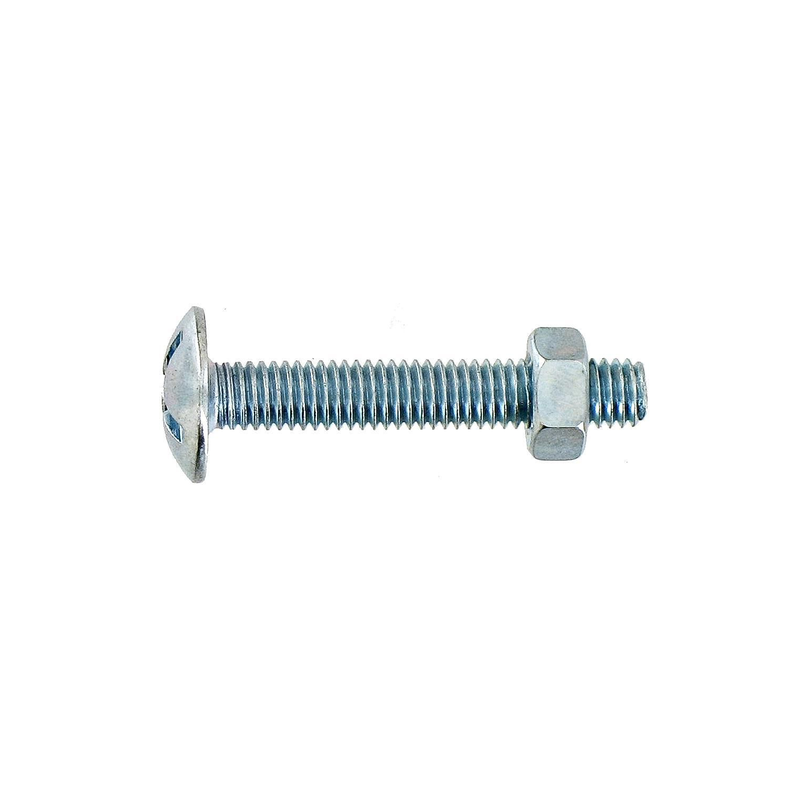 Boulon poêlier tête ronde large acier zingué 5x60mm x6
