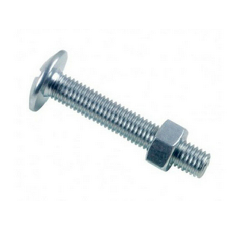 Boulon poêlier tête ronde large acier zingué 4x40mm x200