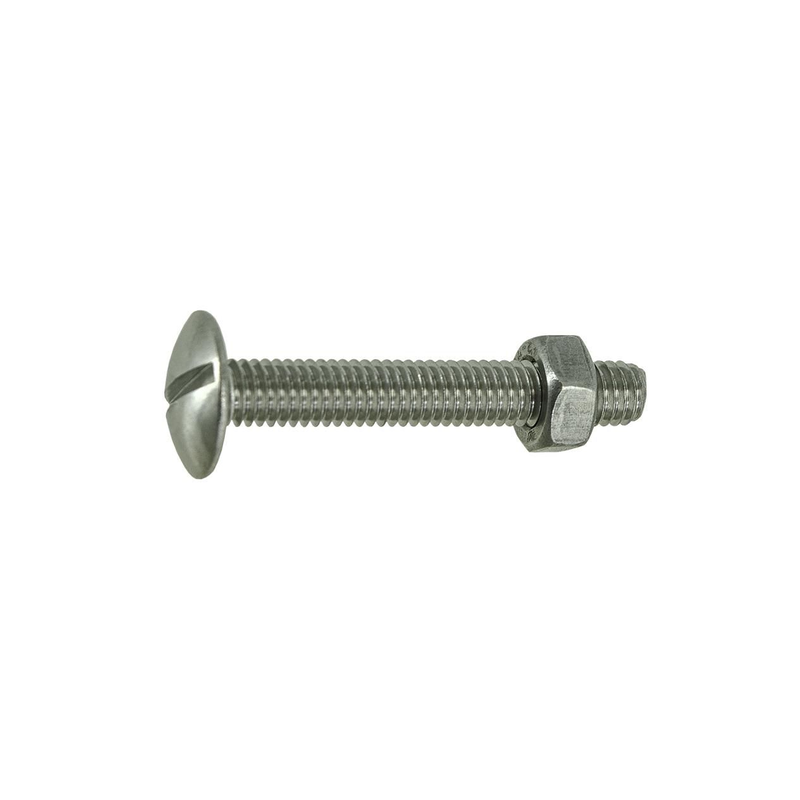 Boulon poêlier tête ronde large inox a2 5x30mm x12