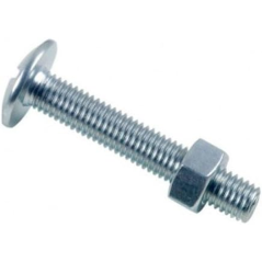 Boulon poêlier tête ronde large acier zingué 6x40mm x100