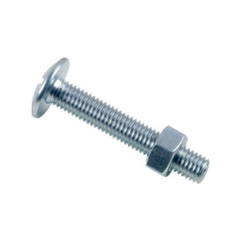 Boulon poêlier tête ronde large acier zingué 6x40mm x100
