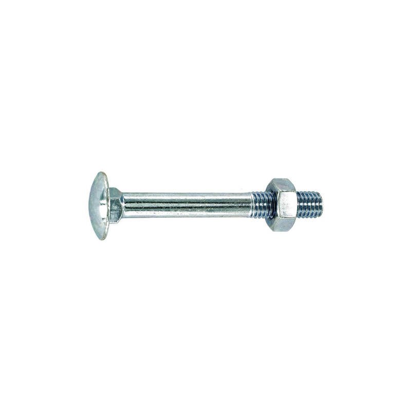 Boulon tête ronde à collet carré acier zingué 8x100mm x3