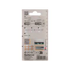 Cheville à frapper matériaux pleins + vis en nylon 6x40mm x12