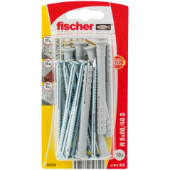 Cheville à frapper matériaux pleins + vis en nylon 8x80mm x10
