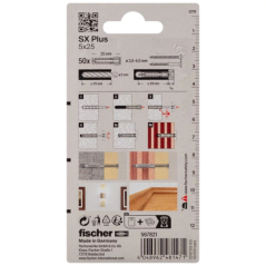 Cheville universelle nylon 5x25mm x50