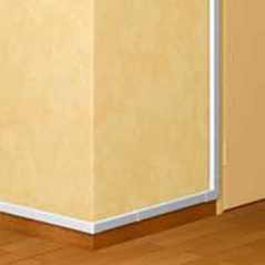 Moulure 20x12.5mm 2.1m 2 compartiments blanc