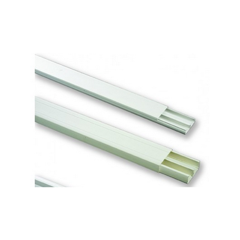 Moulure 30x10mm 2m 2 compartiments blanc