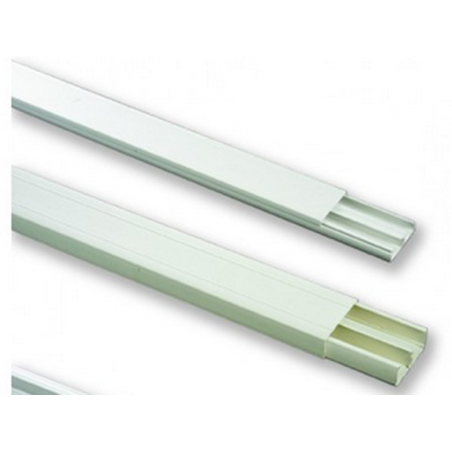 Moulure 30x10mm 2m 2 compartiments blanc