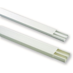 Moulure 40x17mm 2m 2 compartiments blanc