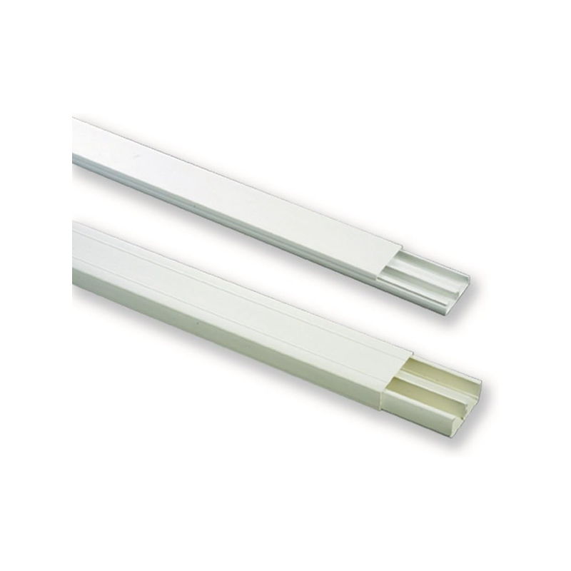 Moulure 40x17mm 2m 2 compartiments blanc