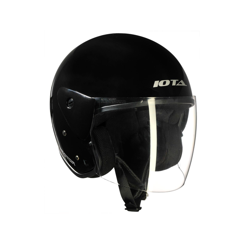 Casque de moto jet noir brillant xs