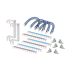 Kit de câblage 3 rangs disjoncteur à vis 6 peignes reversibles, 6 bornes de connexion, 8 câbles surmoulés