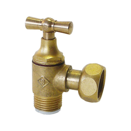 Robinet de chasse WC équerre, en laiton brut brossé, 12x17 mm - Somatherm