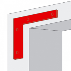 Équerre de fenêtre acier zingué 120x120mm, épaisseur 2mm