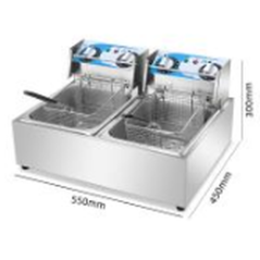 Friteuse électrique 2500w 10L + 10L 60-200°C 55x45x30cm