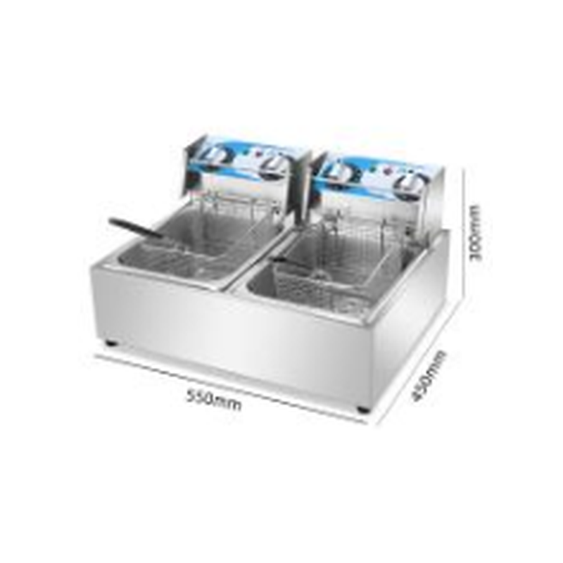 Friteuse électrique 2500w 10L + 10L 60-200°C 55x45x30cm