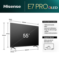 Télévision QLED 139CM UHD 55E7NQ PRO Hisense