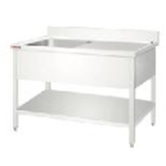 Table de travail en inox avec 1 évier 140x700x 85+10cm