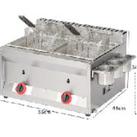 Friteuse à gaz 8L + 8L 55x44x34cm