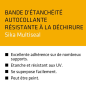 Bande d'étanchéité adhésive bitumeuse gris 100mm x 10m MultiSeal Sika