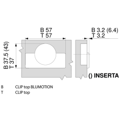Charnière invisible à ressorts clip top blumotion d.35mm ouverture 95° Inserta