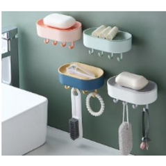 Porte savon murale ovale plastique 15x8.5x3.5cm