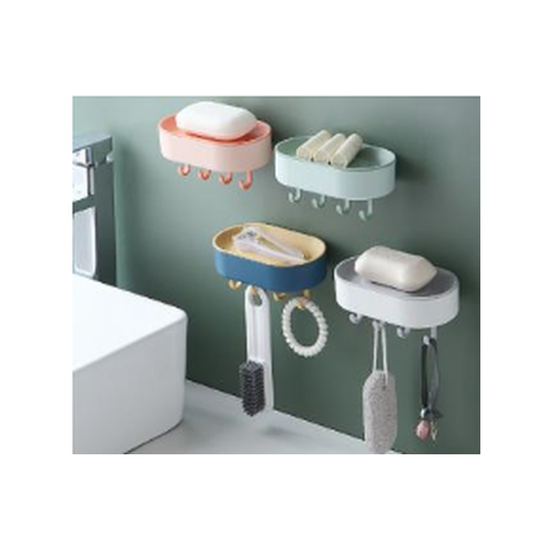 Porte savon murale ovale plastique 15x8.5x3.5cm