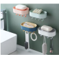 Porte savon murale ovale plastique 15x8.5x3.5cm