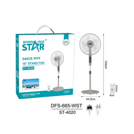 Ventilateur sur pied 134cm d.40cm avec télécommande