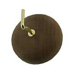 Crochet adhésif rond D.40mm bois foncé x1