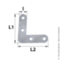 Équerre de chassis 60x60x16mm épaisseur 2mm x1
