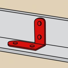 Équerre de chassis coudée droite 40x32x10mm épaisseur 1.5mm