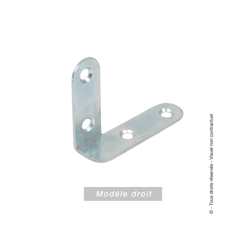 Équerre de chassis coudée droite 80x65x16mm épaisseur 1.5mm