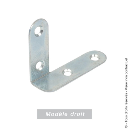 Équerre de chassis coudée droite 80x65x16mm épaisseur 1.5mm
