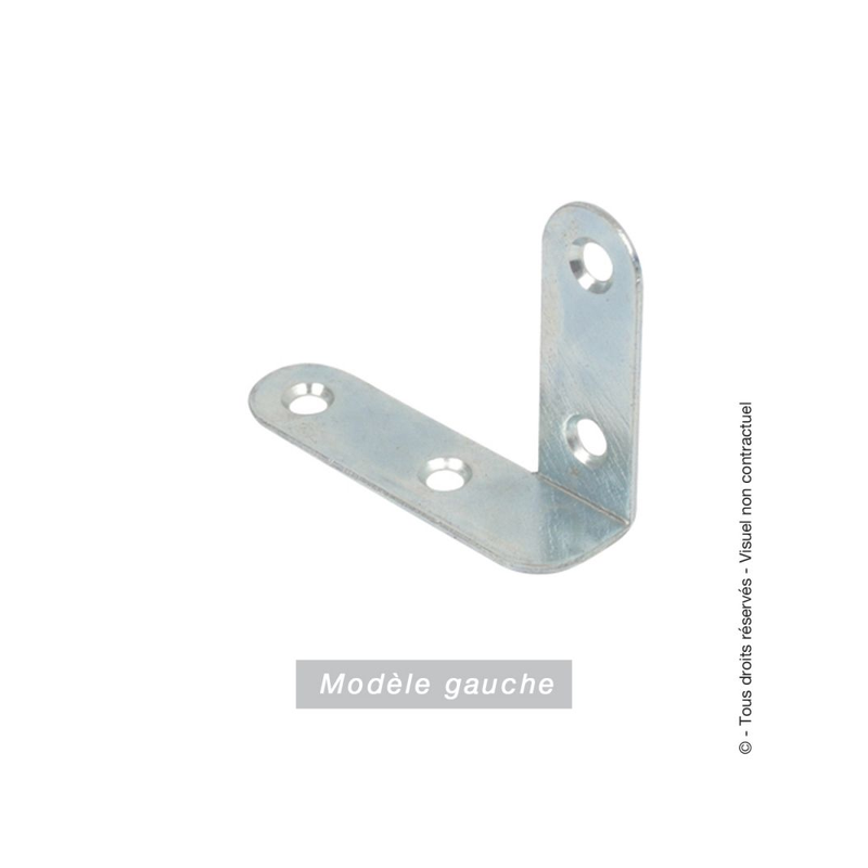 Équerre de chassis coudée gauche 80x60x16mm épaisseur 1.5mm