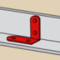 Équerre de chassis coudée gauche 80x60x16mm épaisseur 1.5mm