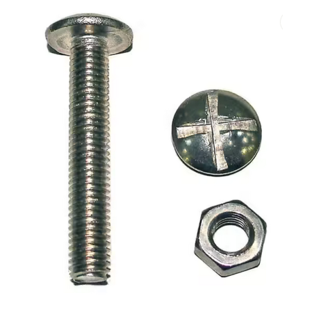 Boulon poêlier tête ronde acier zingué 4x30mm x14