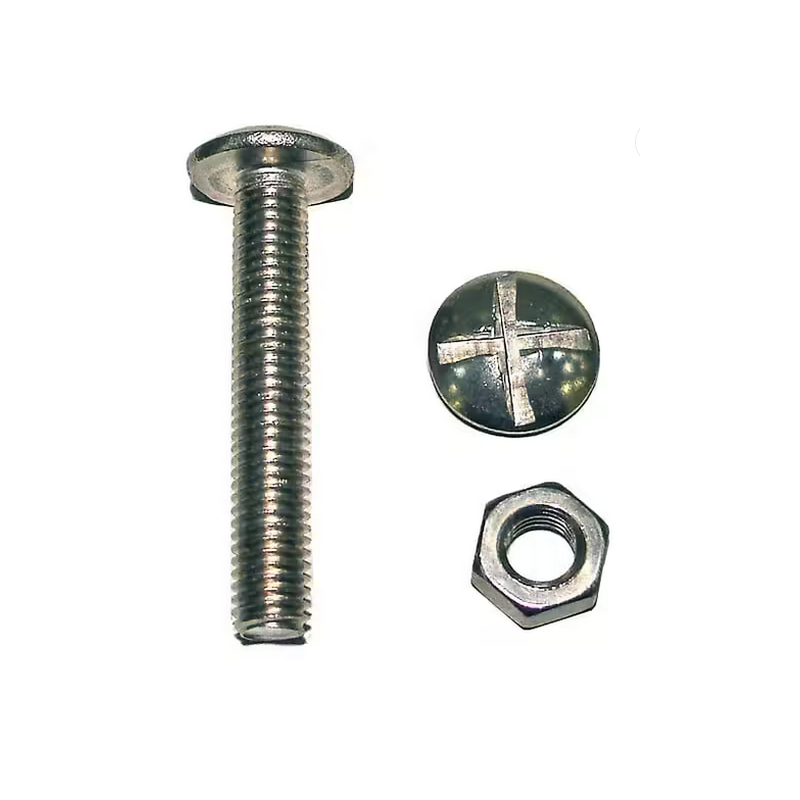 Boulon poêlier tête ronde acier zingué 5x60mm x6