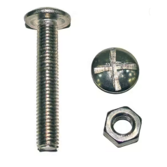 Boulon poêlier tête ronde acier zingué 6x30mm x9