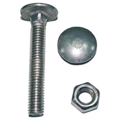 Boulon tête ronde collet carré acier zingué 6x90mm x5