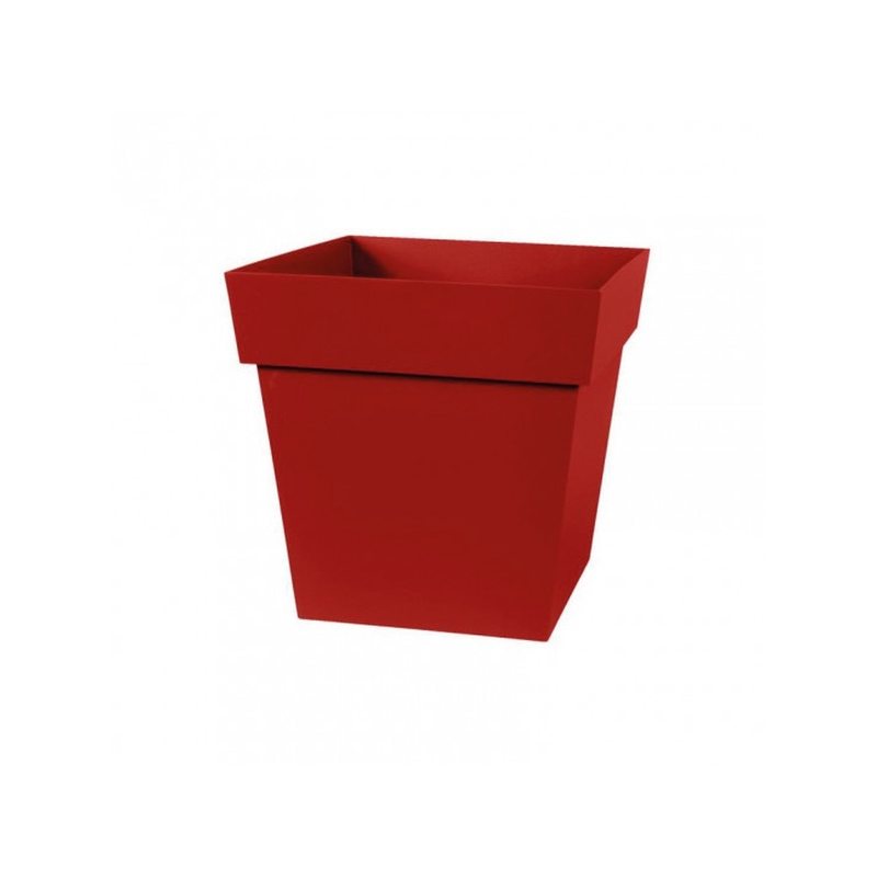 Pot toscane carre 49.5x49.5x52.5 87l rouge