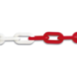 Chaine plastique signalitique D.8mm blanc / rouge vente au mètre linéaire