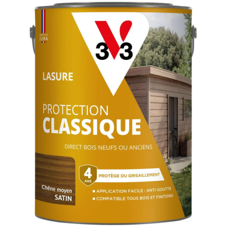Lasure protection classique 5L satin chêne moyen