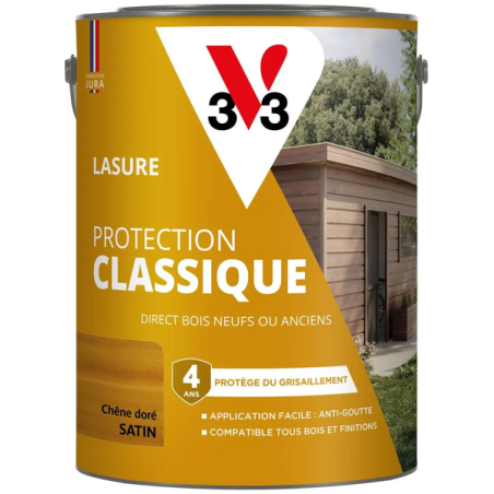 Lasure protection classique 5L satin chêne doré