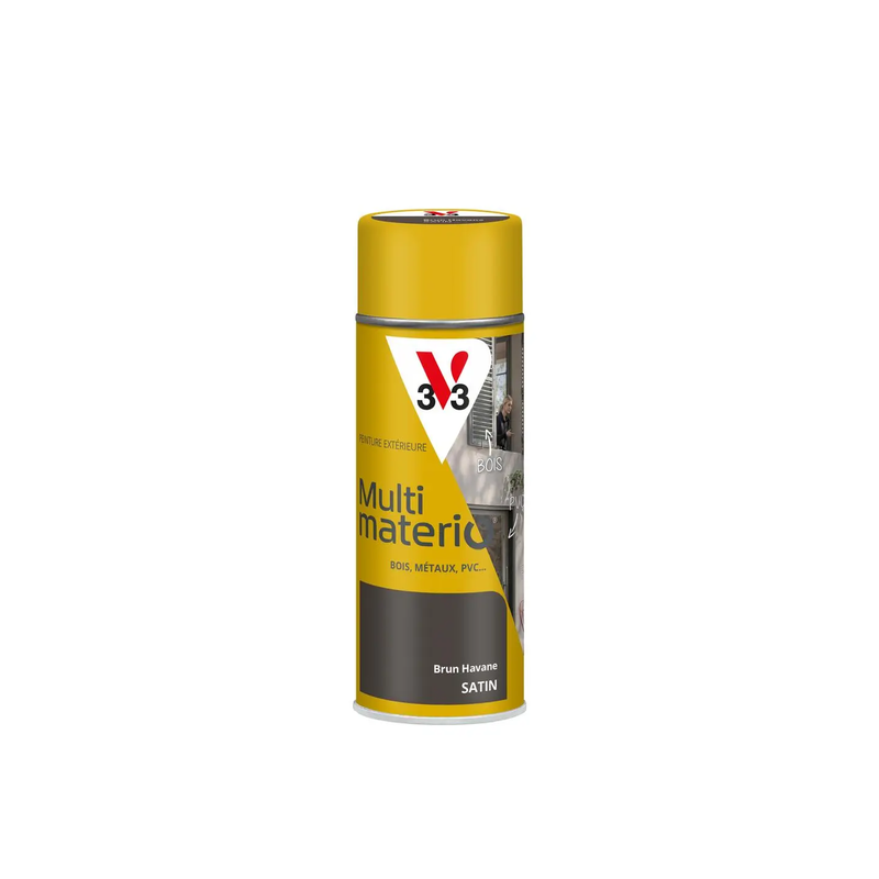 Aérosol peinture 400ml satin brun havane multimatériO