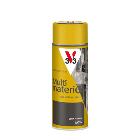 Aérosol peinture 400ml satin brun havane multimatériO
