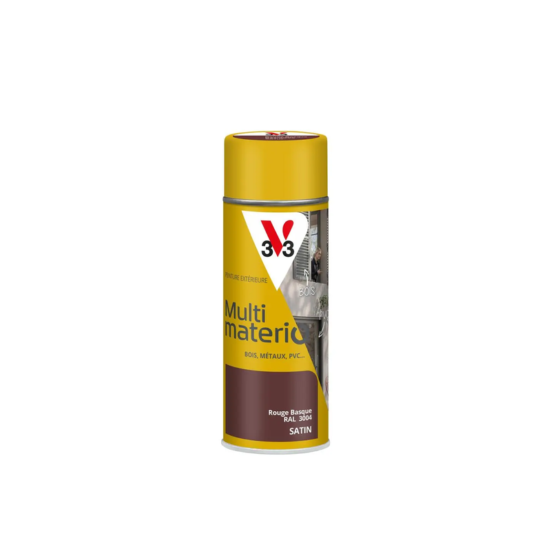 Aérosol peinture 400ml satin rouge basque multimatériO