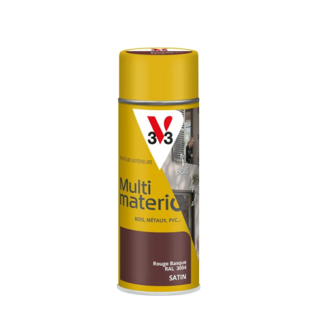 Aérosol peinture 400ml satin rouge basque multimatériO