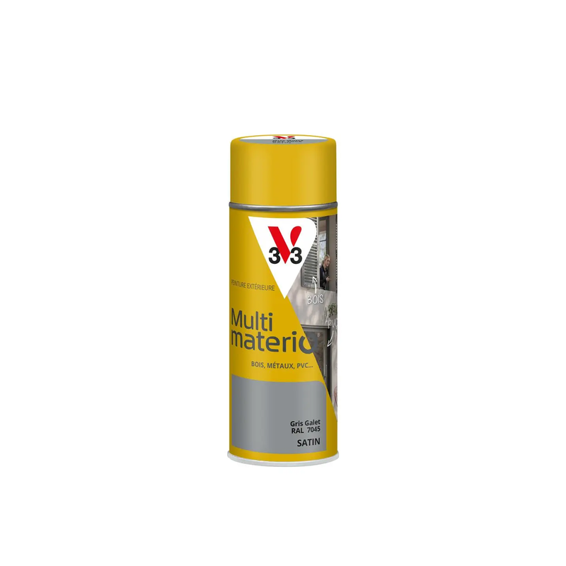 Aérosol peinture 400ml satin gris galet multimatériO