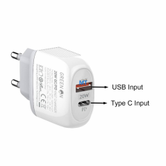 Chargeur double USB A + USB C 20w